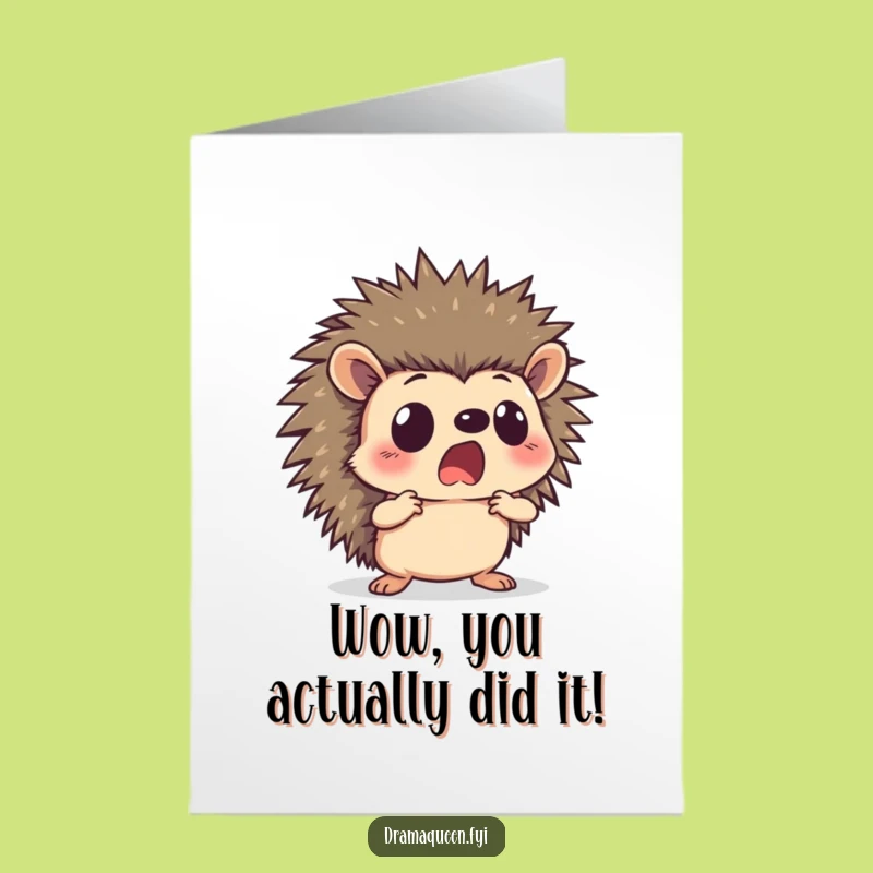 Free Printable Hedgehog Congratulations Card for a Shocked Downloadable Cheer
