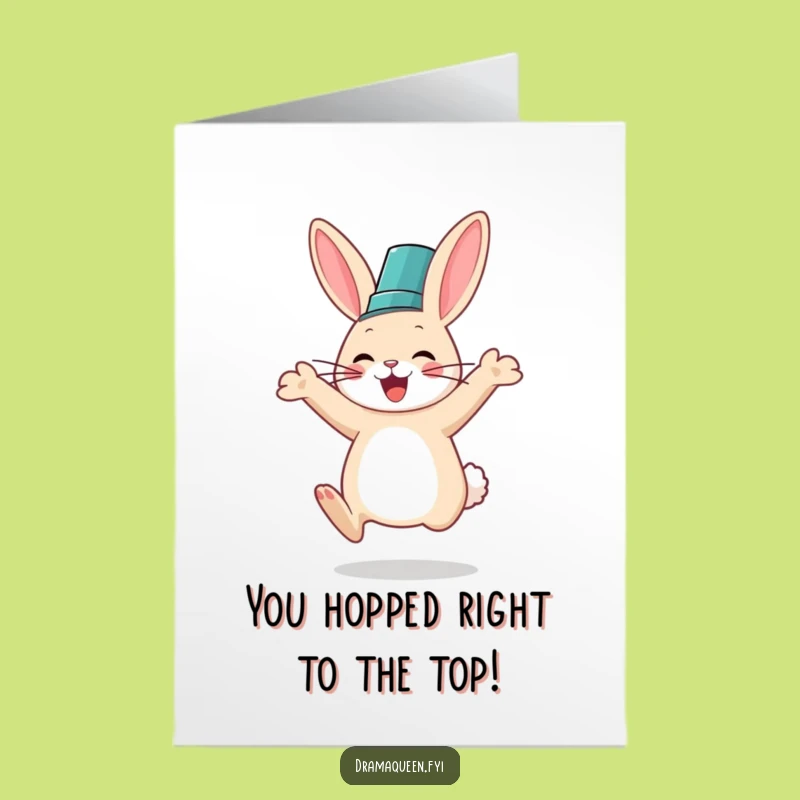 Free Printable Rabbit Congrats Card: Happy Fancy Hat Jumper Gift