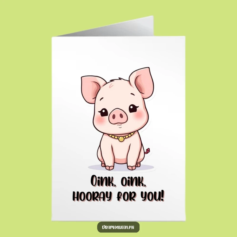 Free Printable Piglet Congratulations Card: Funny Attention Seeker for Big Wins