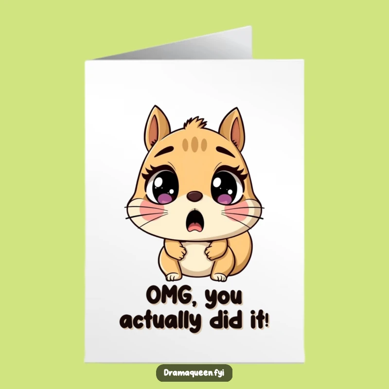 Free Printable Congrats Card: Shocked Squirrel Gasps - Hilarious Downloadable Gift