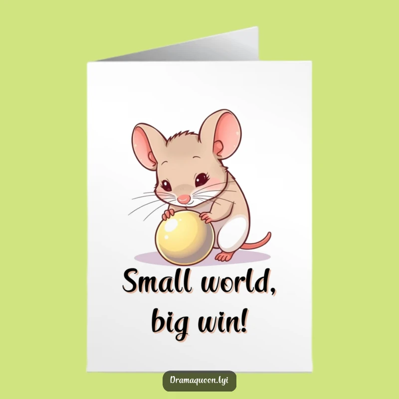 Free Printable Mouse Congrats Card: Suspicious Shine, Funny Downloadable for Careful Wins