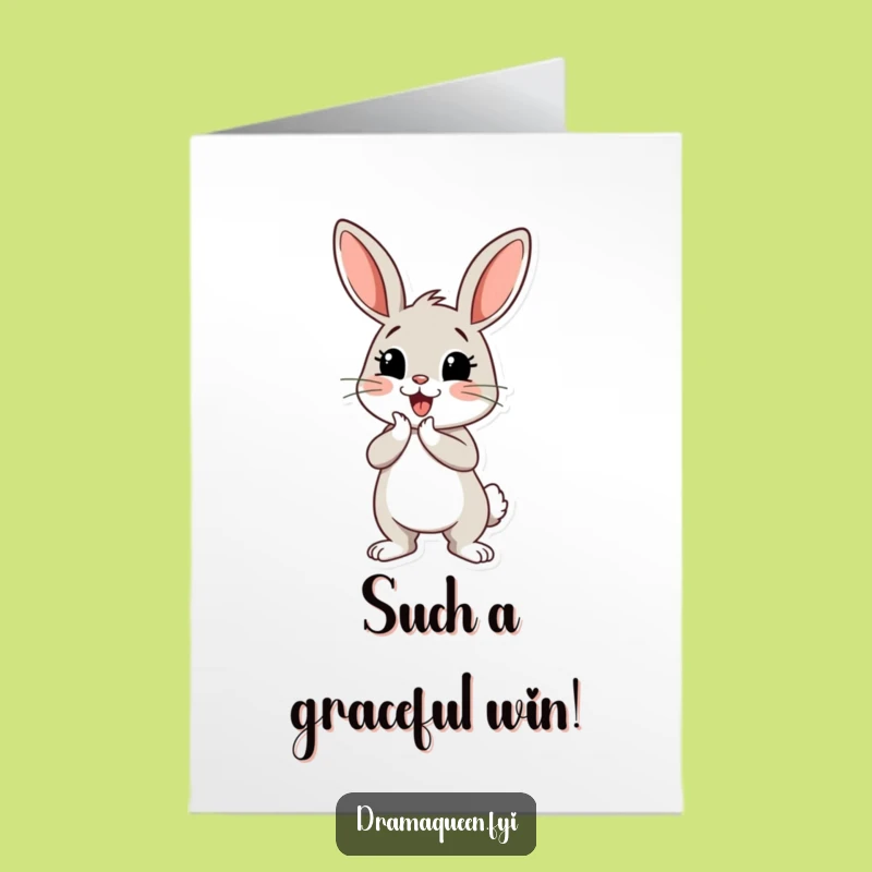 Free Printable Bunny Congratulations Card - Dramatic Flourish, Downloadable Success Gift