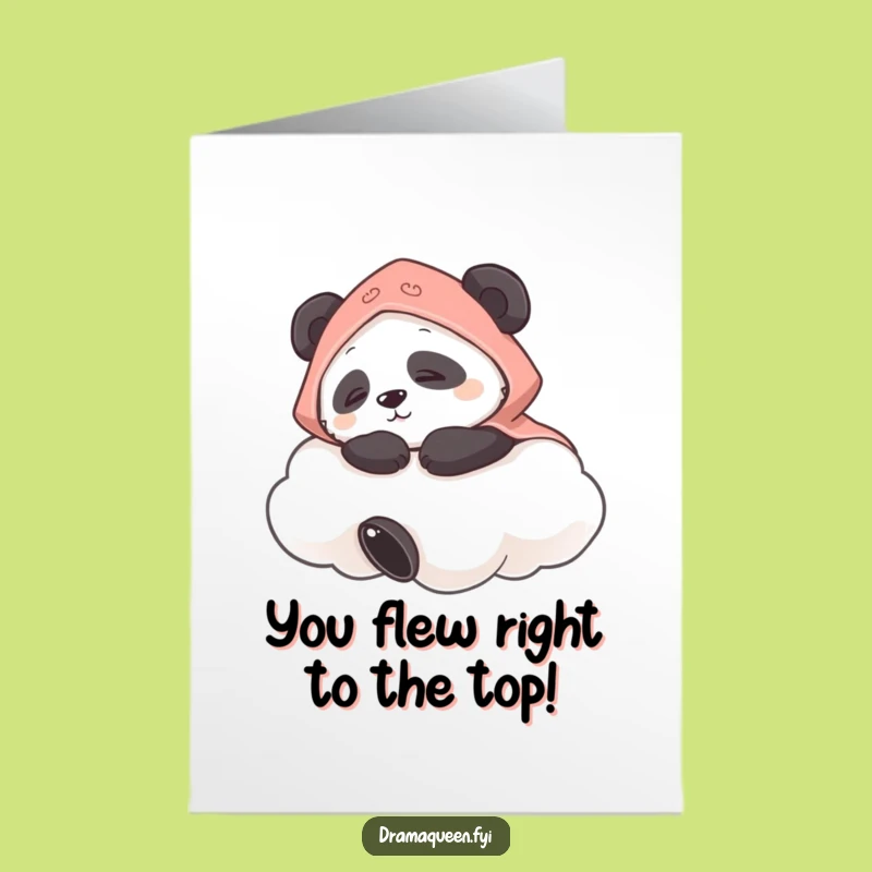 Free Printable Panda Congrats Card: Napping Cloud Cape Bear
