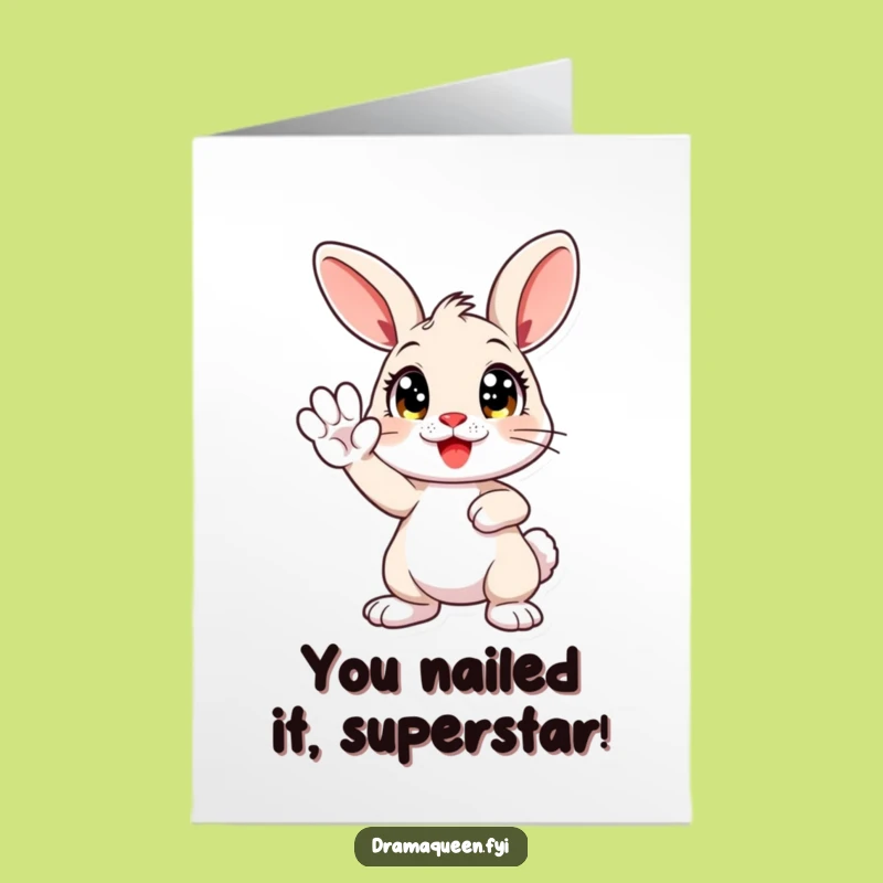 Free Printable Bunny Congratulations Card - Hilarious Downloadable Art for Any Win