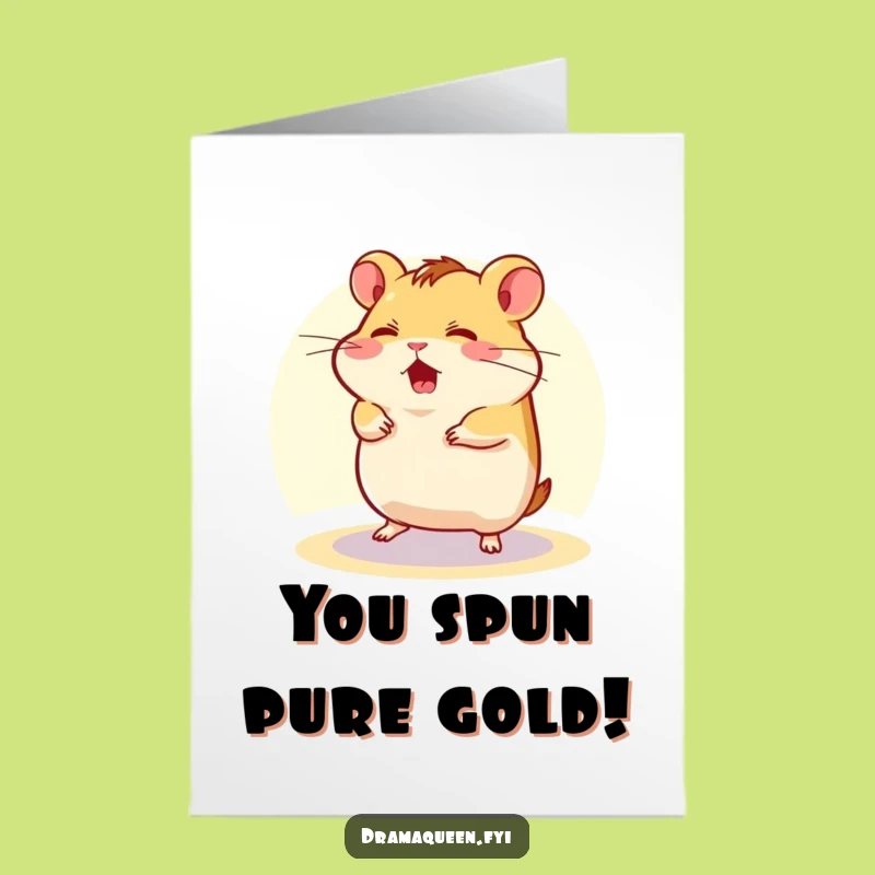 Free Printable Congrats Card: Flustered Hamster Spins - Hilarious Downloadable Gift
