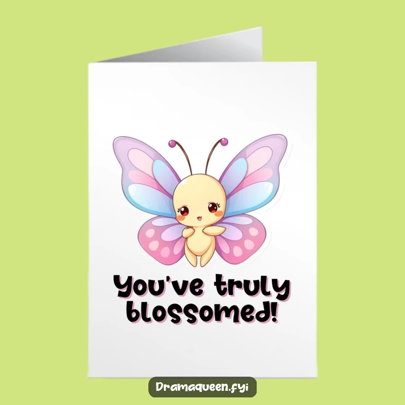 Free Printable Congrats Card: Elaborate Butterfly Wings, Unique Downloadable