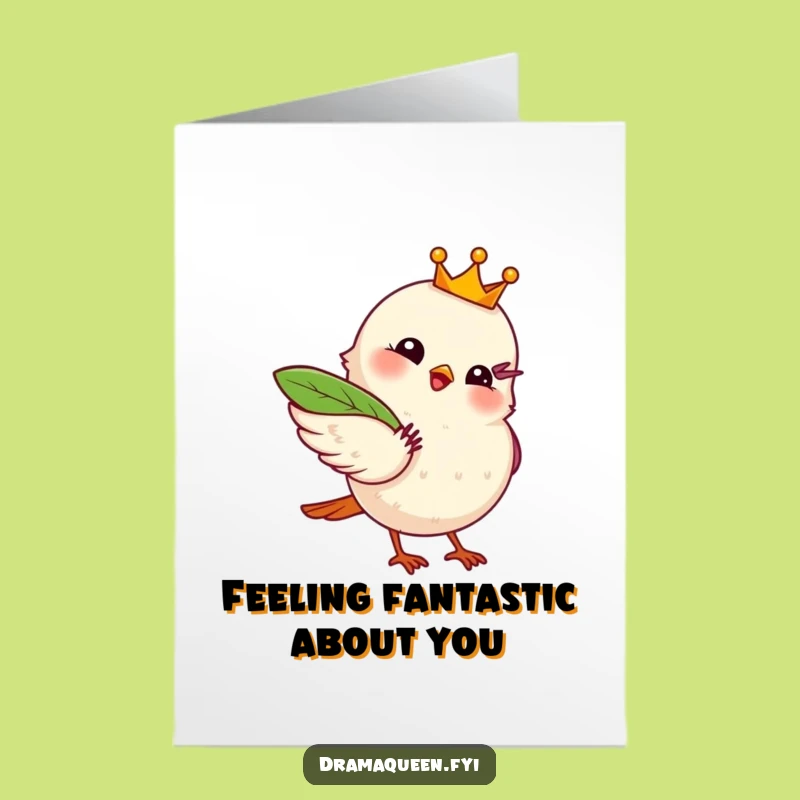 Free Printable Thank You Card: Funny Bird Fanning Crown - Humorous Downloadable Gift