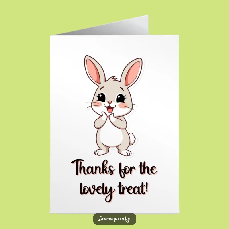 Free Printable Bunny Thank You Card - Dramatic Curtsey, Downloadable Appreciation Gift
