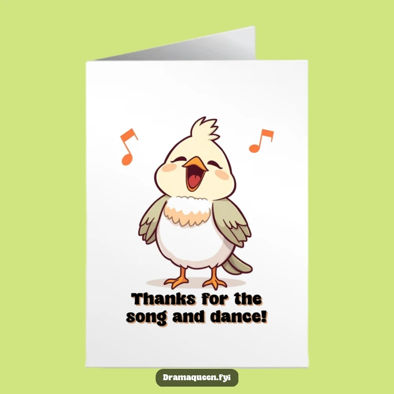Free Printable Funny Bird Thank You Card - A Comical Tune of Gratitude!