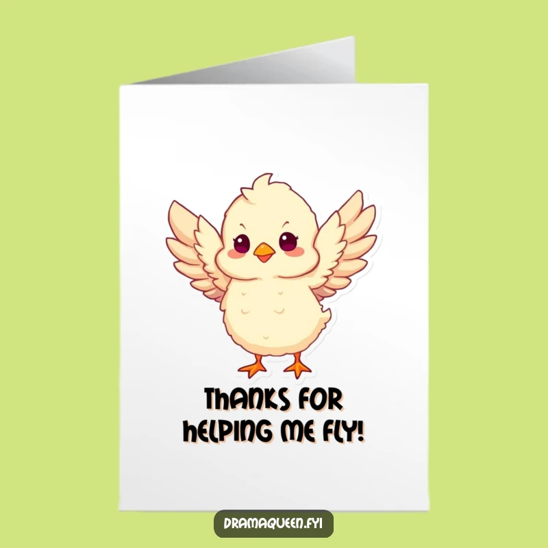 Free Printable Funny Chick Thank You Card - Flight of Gratitude Downloadable Gift