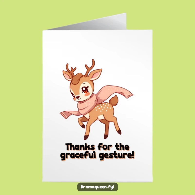 Free Printable Funny Deer Thank You Card - Graceful Downloadable Gift