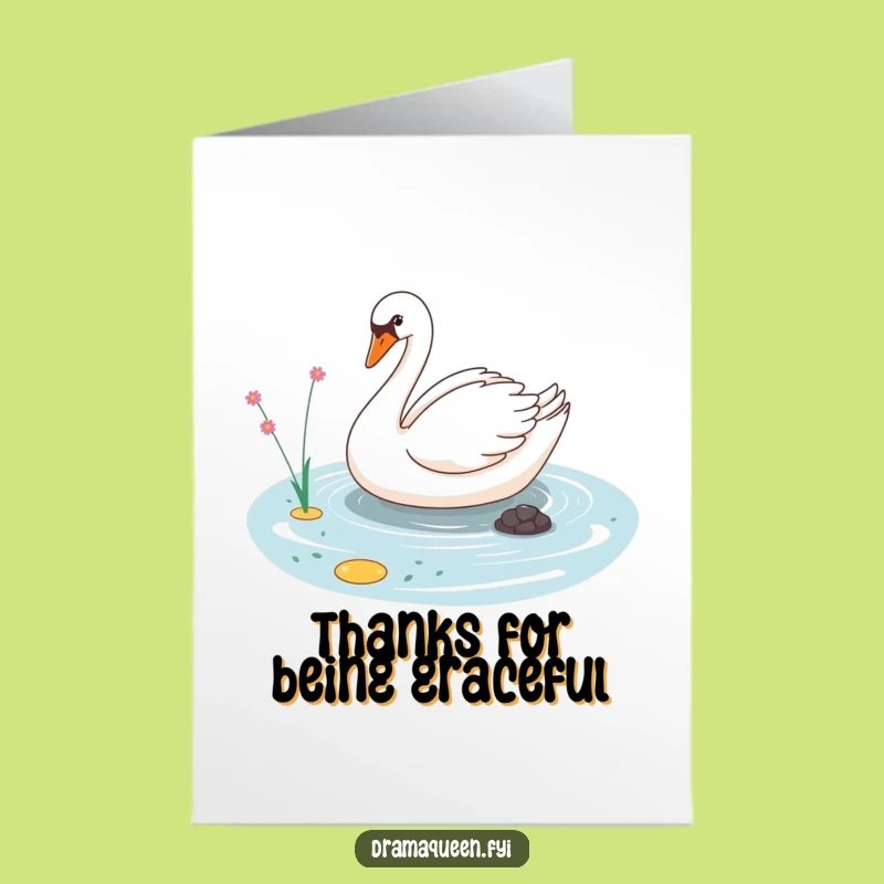 Free Printable Sassy Swan Thank You Card: Elegant Bird, Downloadable Gratitude!