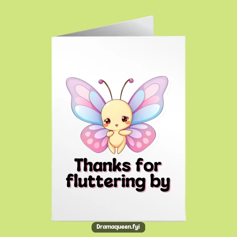 Free Printable Thank You Card: Fancy Butterfly Wings, Artistic Downloadable