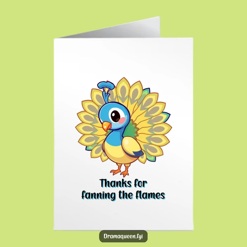 Free Printable Thank You Card: Fancy Peacock Fanning Feathers, Unique Downloadable Gift
