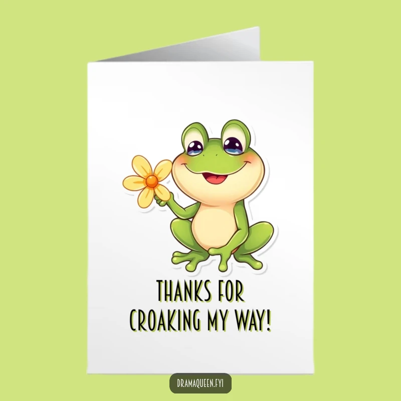 Free Printable Thank You Card: Froggy Pose Hilarious Downloadable Note
