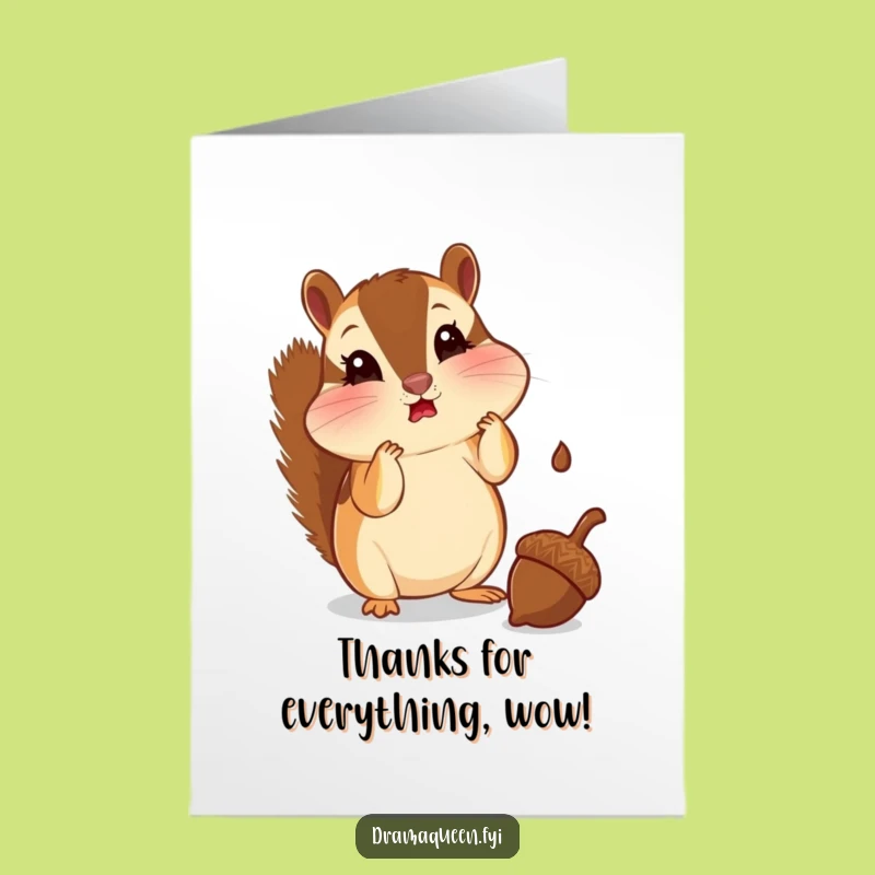 Free Printable Thank You Card: Shocked Chipmunk Hilarious Downloadable Note