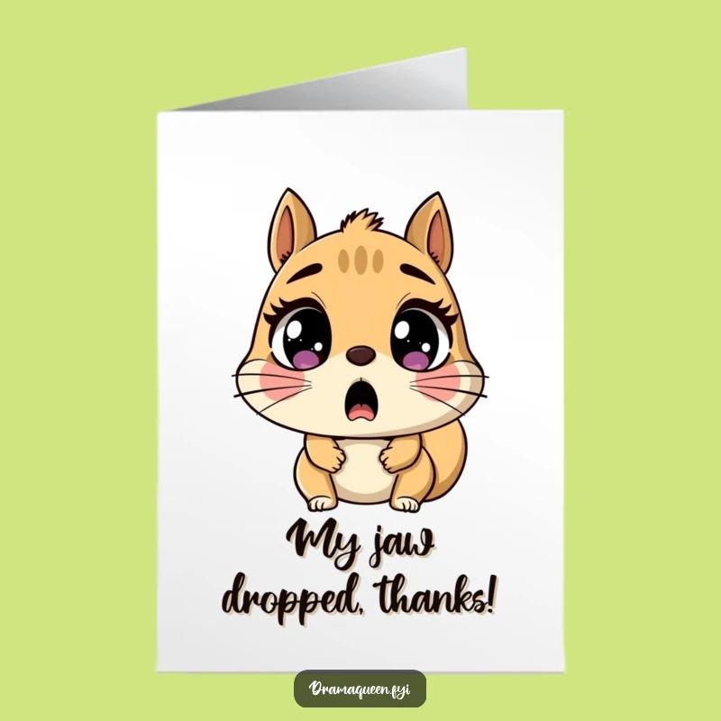 Free Printable Thank You: Shocked Squirrel Gasps - Funny Downloadable Gift