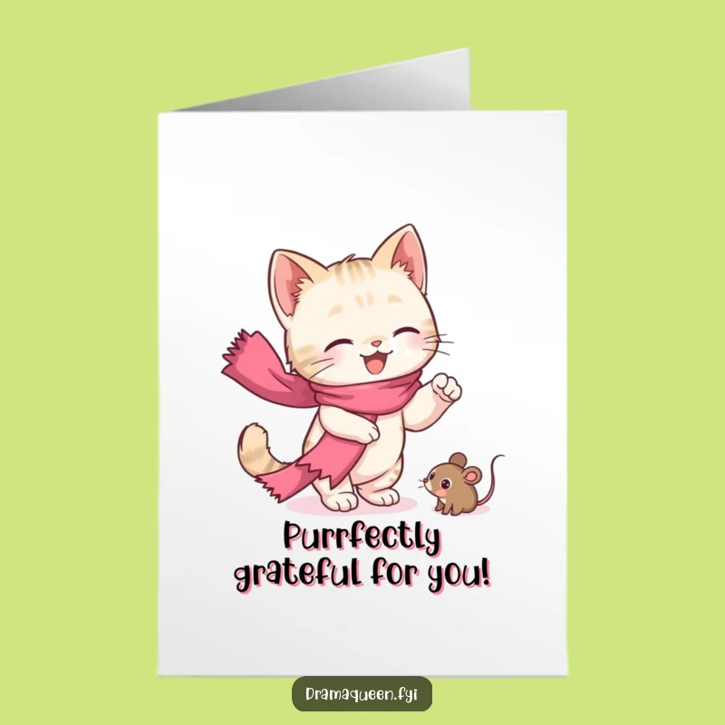 Free Printable Thank You Card: Funny Kitten Scarf, A Downloadable Gift of Gratitude