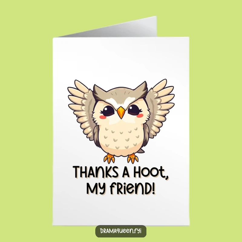 Free Printable Thank You Card: Dramatic Owl Hooting Funny Downloadable