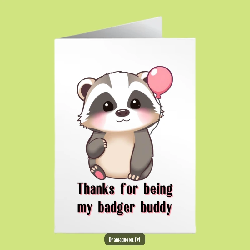 Free Printable Badger Thank You Card: Funny Downloadable Gift for Deep Gratitude