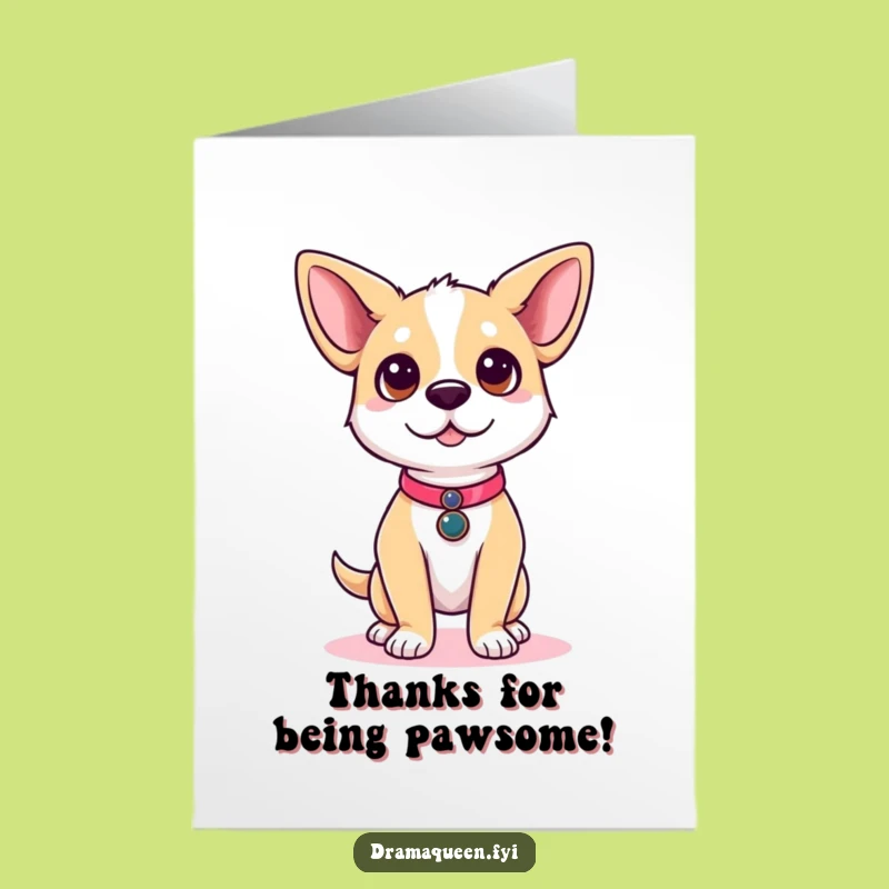 Free Printable Dog Thank You Card - Runway Pose Pup, Downloadable Appreciation Gift