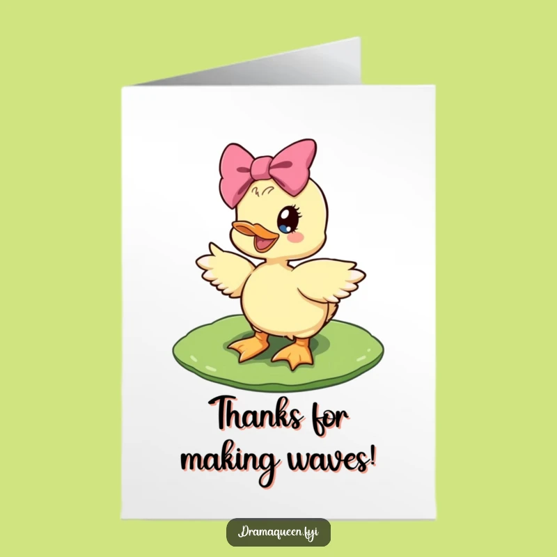 Free Printable Diva Duckling Thank You Card - Bowtiful Gratitude Downloadable