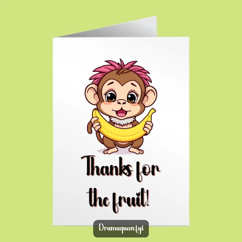 Free Printable Thank You Card: Monkey Surprise, Feather Boa, Funny Downloadable Gift