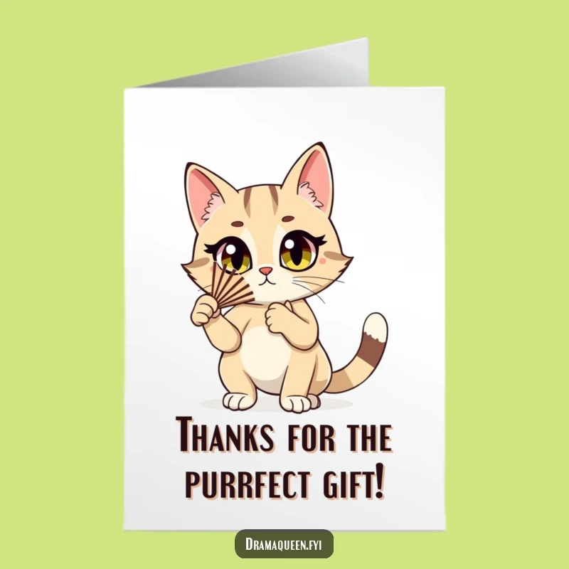 Free Printable Funny Cat Thank You Card - Dramatic Fan, Downloadable Appreciation Gift