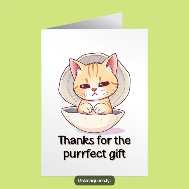 Free Printable Thank You Card: Sad Cat Mirror Pose Downloadable Grace