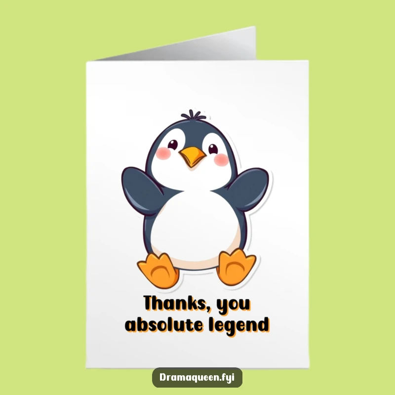 Free Printable Penguin Thank You Card for a Cheerful Downloadable Note