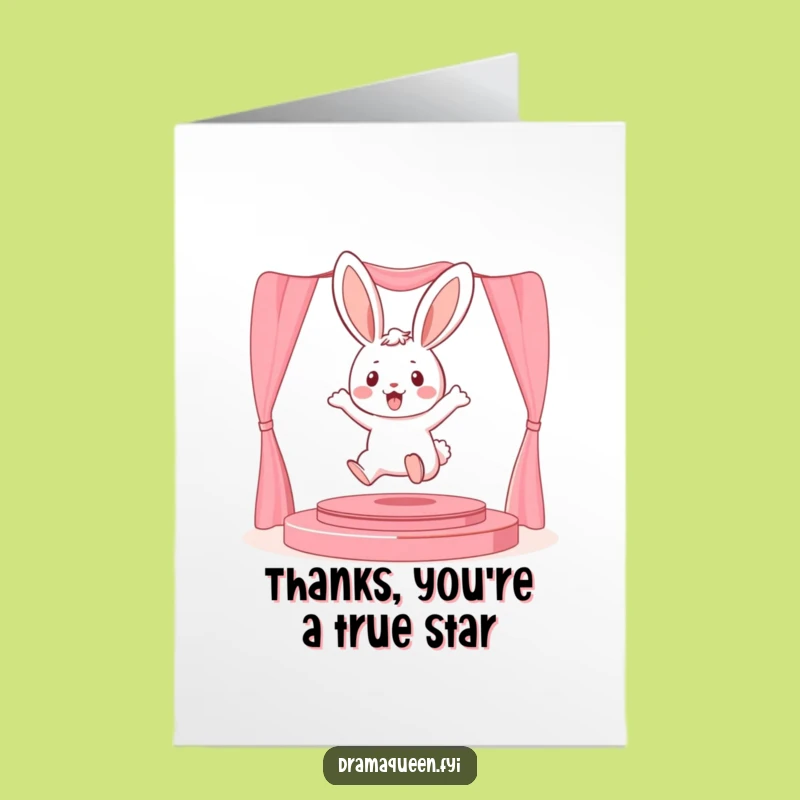 Free Printable Thank You Card: Playful Bunny Leaping Thanks Your Way