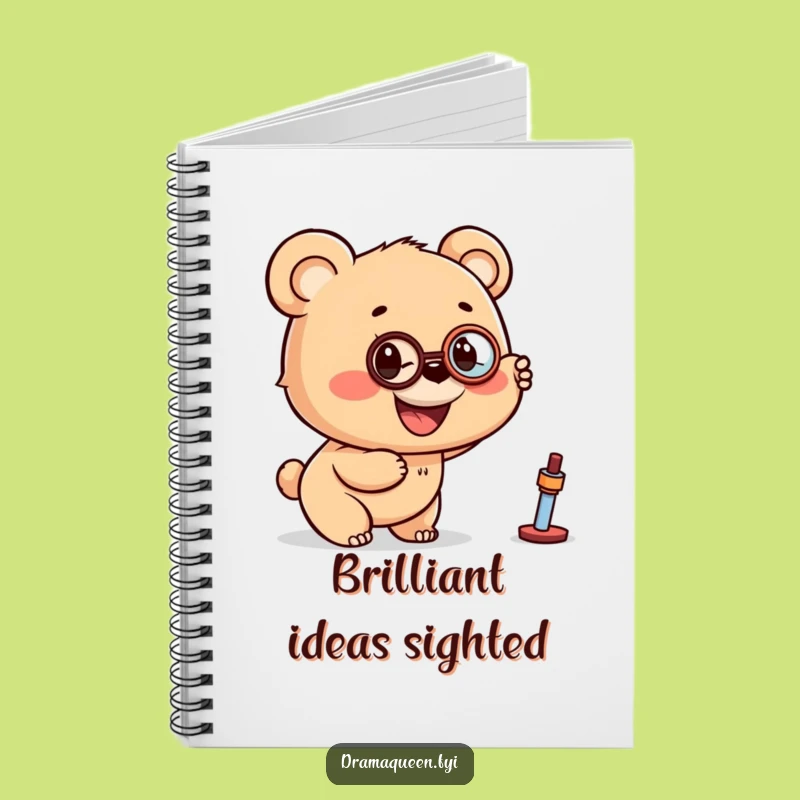 Funny Bear Cub Monocle Notebook - Journal Your Curious Observations