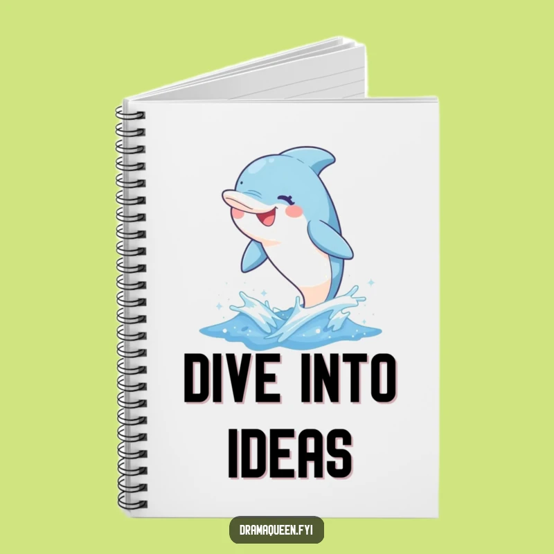 Funny Dolphin Wave Notebook - Whimsical Grin Journal Funny Gift for Ideas