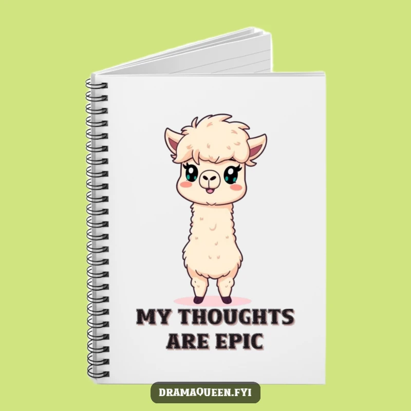 Funny Alpaca Notebook: Dramatic Fluffy Mane for Your Ideas