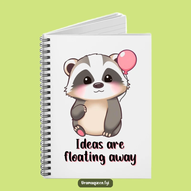 Funny Badger Balloon Notebook - Jot Down Your Deepest Thoughts