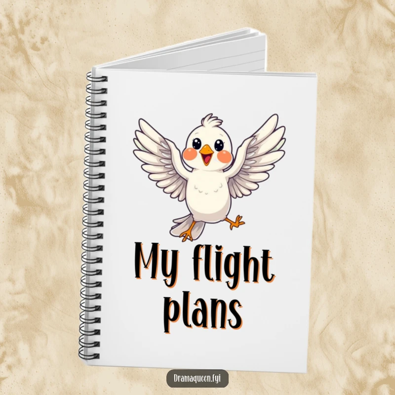 Funny Bird Pose Notebook: A cheerful bird dramatically striking a pose mid-flight, wings spread, for writing cheerful notes.