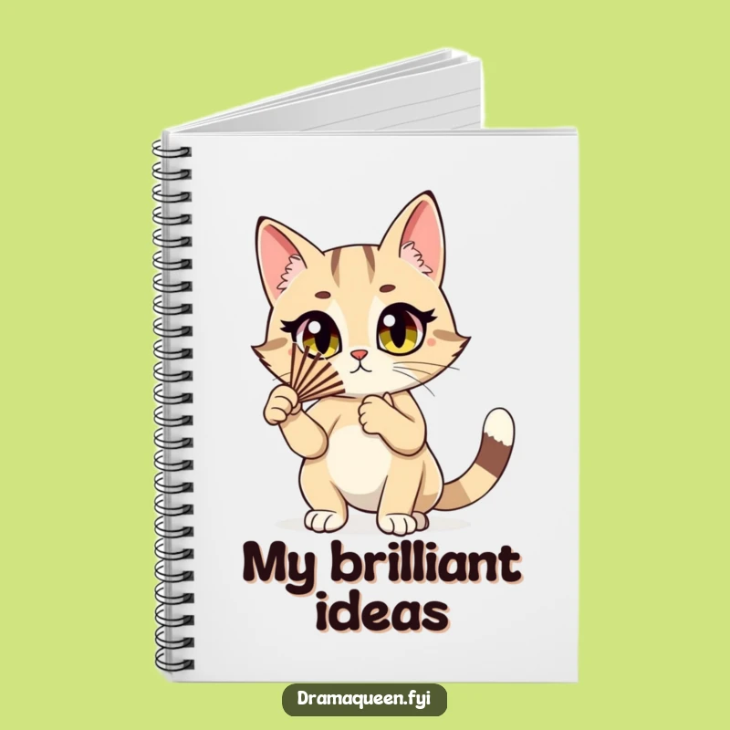 Funny Cat Fan Notebook: Stylish Cat Fluttering Fan, Journal Your Drama, Hilarious Gift