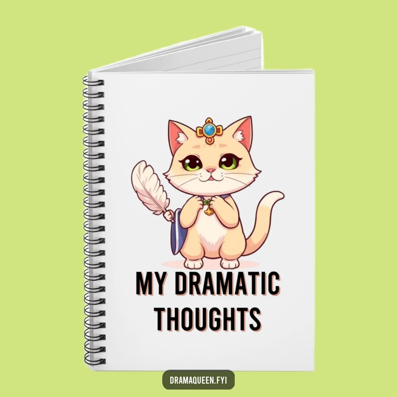 Funny Cat Fanning Notebook: Dramatic Journal for Regal Thoughts & Ideas!