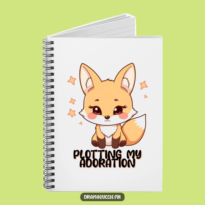 Funny Fox Notebook: Cute Journal for Notes with Coy Eyelash Character Funny Gift