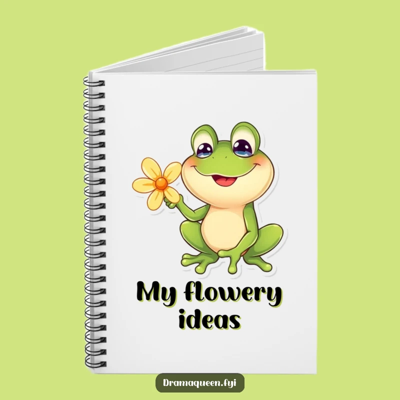 Funny Frog Notebook - Goofy Flower Pose Cover for Happy Notes, Perfect Funny Gift