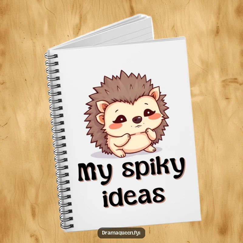 Funny hedgehog notebook, tiny flustered hedgehog shaking its quills. Cute and humorous journal for all your plans. Perfect.