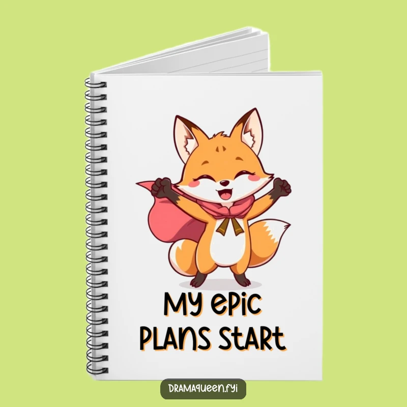 Funny Hero Fox Cape Notebook - Journal Your Triumphant Adventures