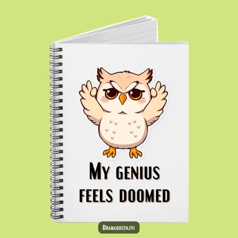 Funny Owl Notebook: Journal for Notes with Dramatic Mock Despair Funny Gift