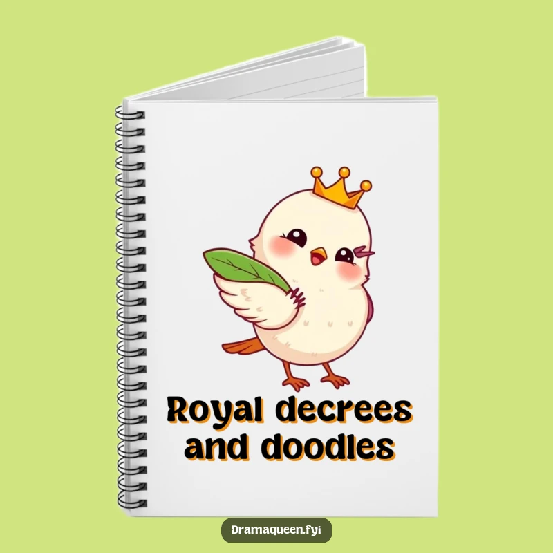 Funny Royal Bird Fanning Myself Notebook - Journal Your Regal Thoughts