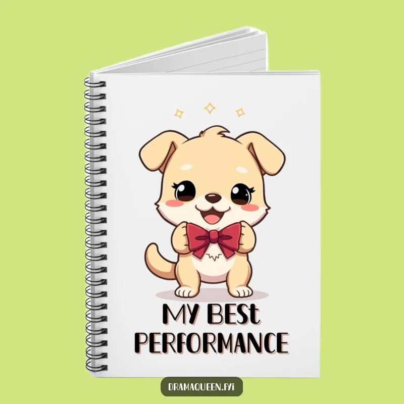 Funny Gleeful Dog Bow Notebook: Theatrical Character Journal for Grand Ideas