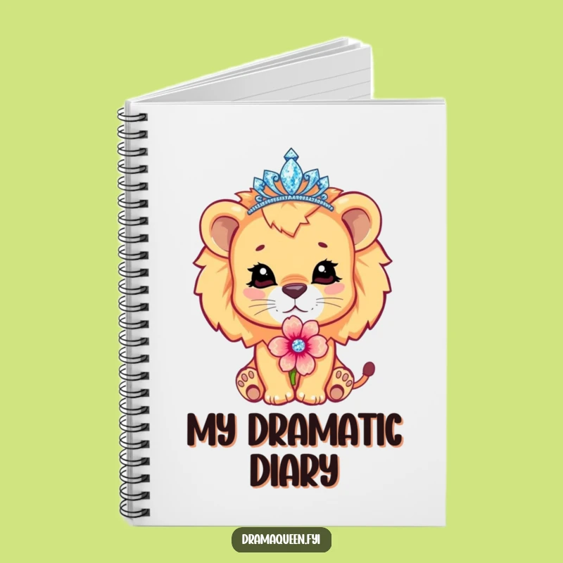 Funny Lion Cub Tiara Notebook - Journal Your Drama with Royal Flair