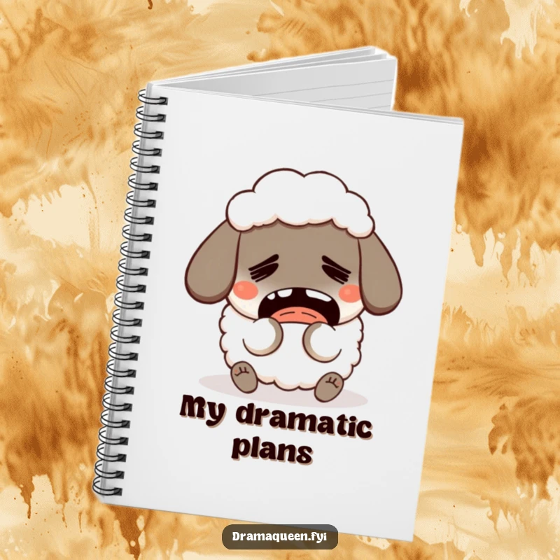 Funny Fainting Sheep Notebook: A humorous sheep character faints dramatically, perfect for jotting down dramatic and funny thoughts, a gift.