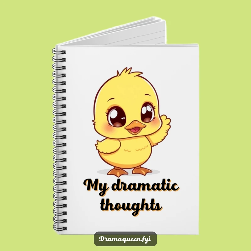 Funny Duckling Notebook - Sparkly Eyed Fanning Duckling Journal, Creative and Hilarious Gift