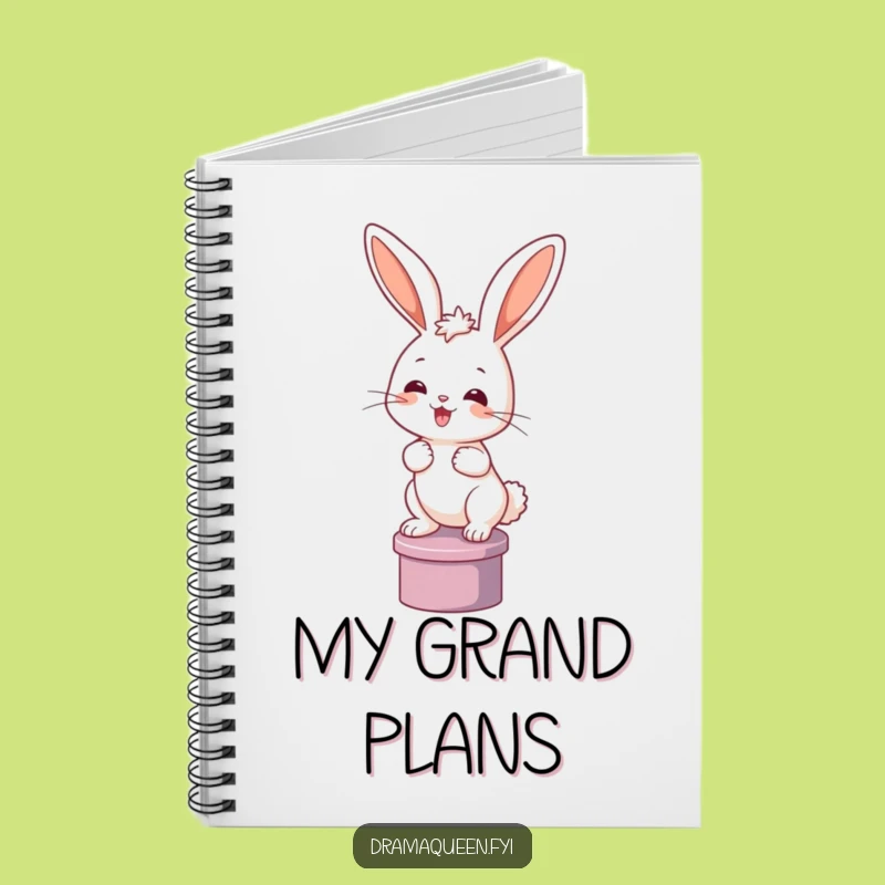 Funny Bunny Notebook - Posing Rabbit Cover for Brilliant Ideas, Perfect Funny Gift