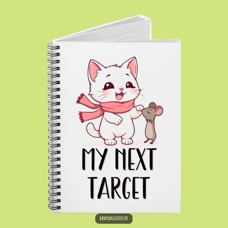 Funny Kitten Scarf Notebook: Dramatic Mouse Chase, Journaling Fun Gift